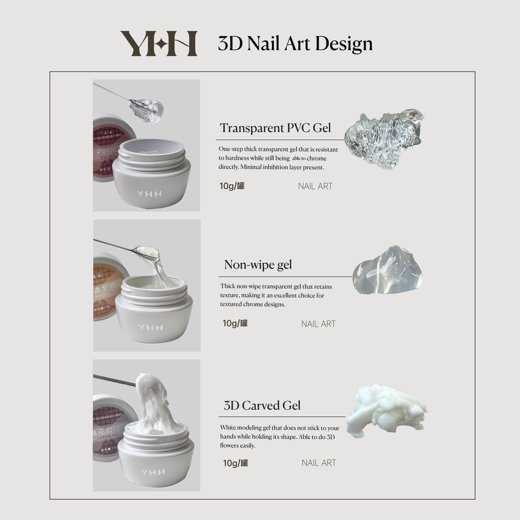 [CN_YHH-CARVED] [YHH] - Nail Art 3D Design Pot Gels (Carved Gel (10g))